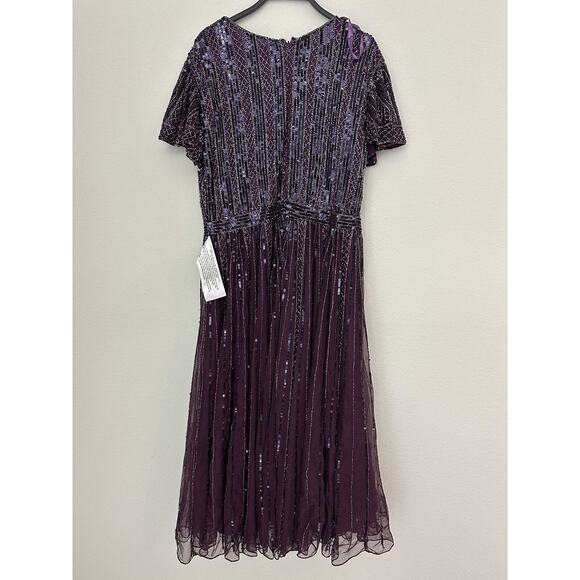 Mac Duggal Purple Sequin Midi Dress - Picture 9 of 10